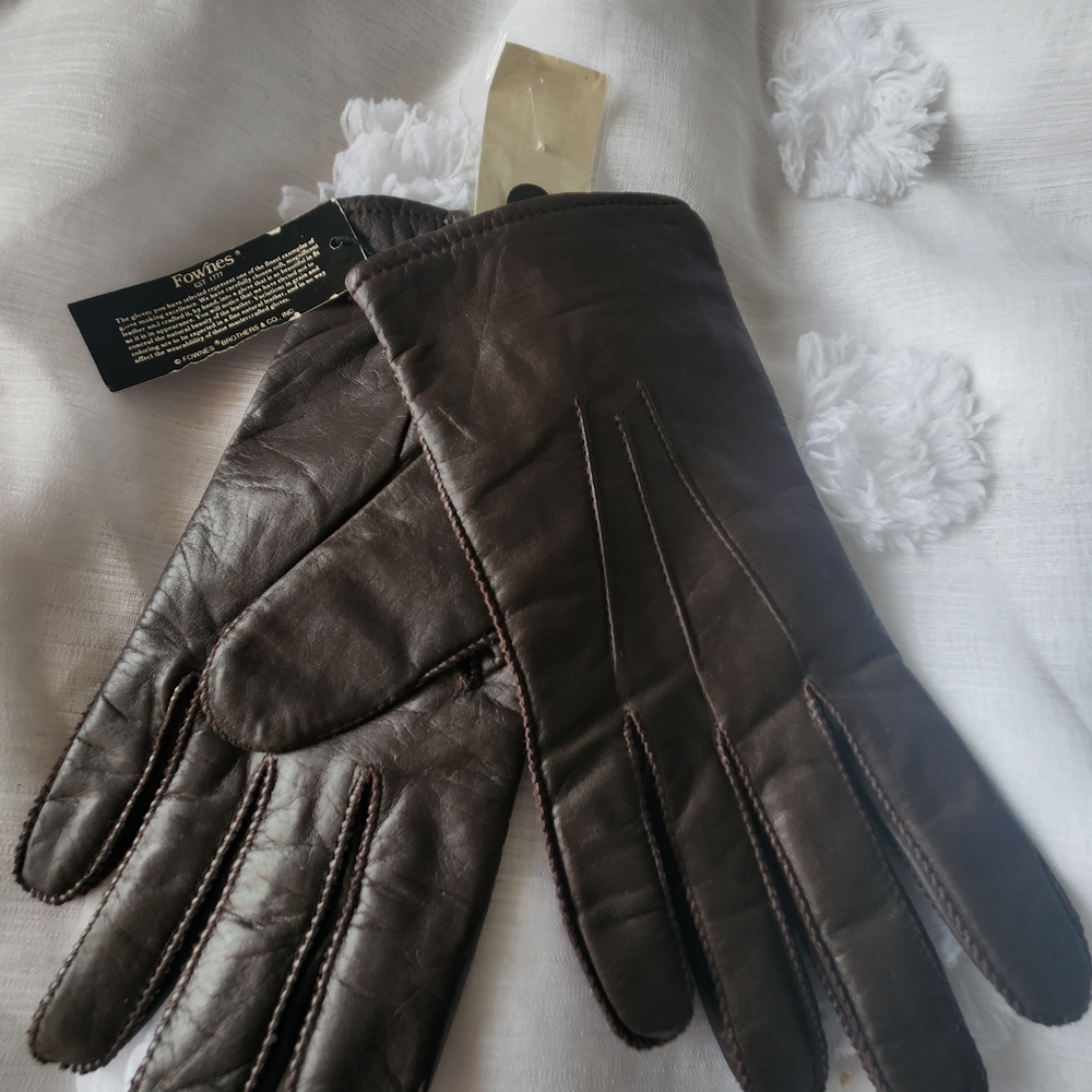 Vintage Fownes Gloves Genuine Leather Brown Size L